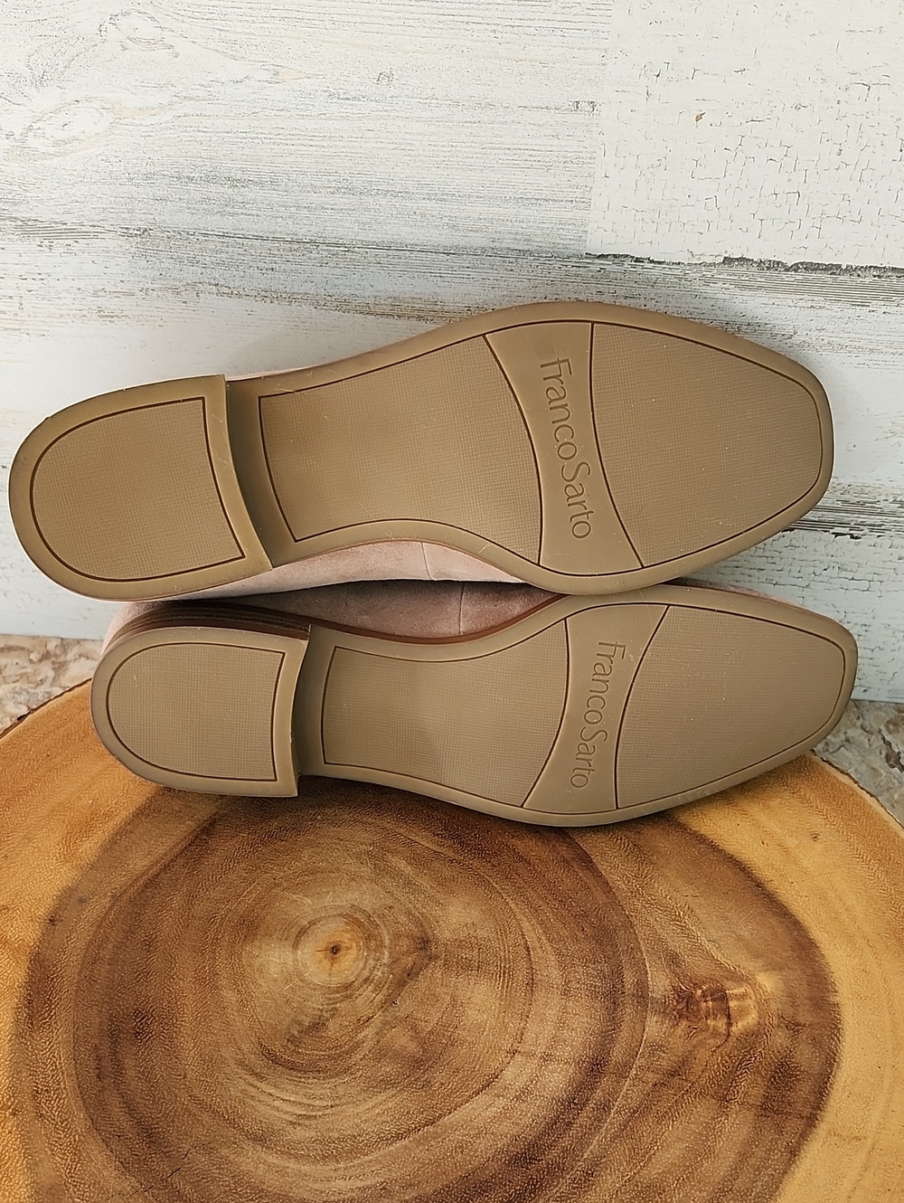 NWOT FRANCO SARTO CARLINA TAN SUEDE LOAFERS - Picture 10 of 11